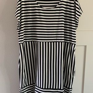 Black and white striped dress